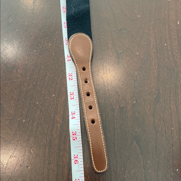 Dooney Bourke 34” Wool Black Belt w/ Solid Brass Buckle and Brown Leather. #6992 main image 8